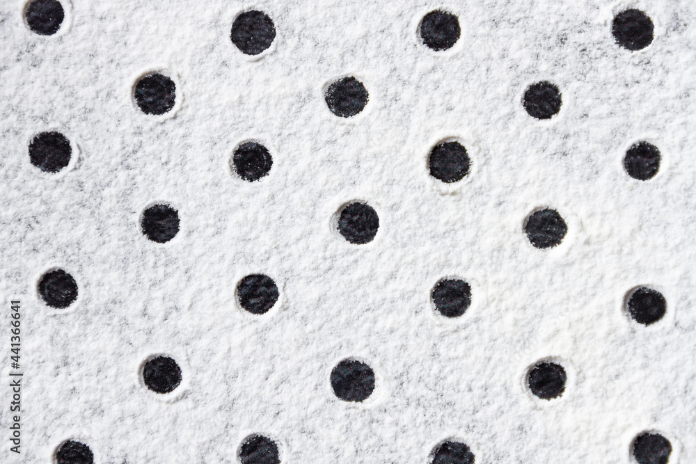 Geometric ornament with dots pattern from white flour sand, powder on table. Natural, organic background for bakery packaging, bread, pasta products. Abstract grainy texture. Minimalist wallpaper. Geometric ornament with dots pattern from white flour sand, powder on table. Natural, organic background for bakery packaging, bread, pasta products. Abstract grainy texture. Minimalist wallpaper.