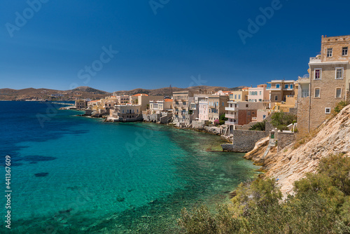 Fototapeta Naklejka Na Ścianę i Meble -  View of Ermoupoli on the Greek island of Syros in the Cyclades archipelago