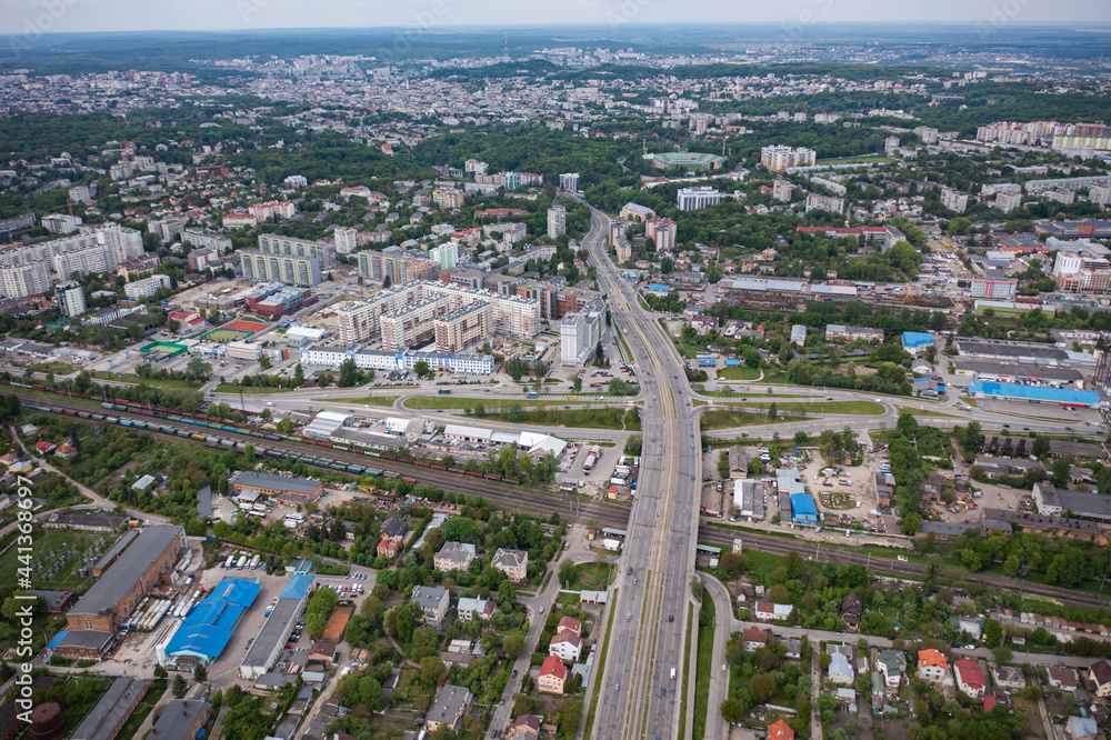  view on road from drone