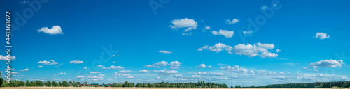 Photography Deep blue sky and white different types of clouds in it