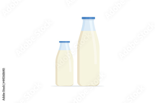 Milk bottle icon set