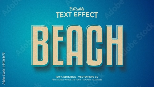 Vintage Text Effects, Editable Text Style - Beach