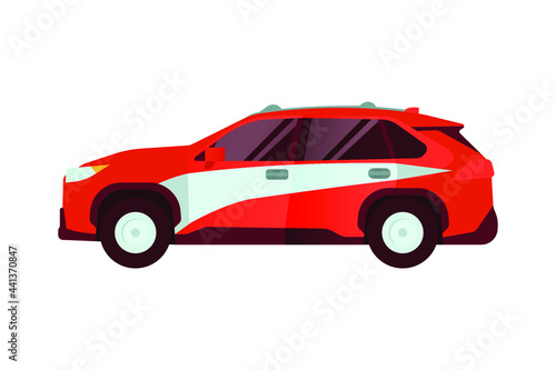 Taxi Vehicle. Modern Flat Style Vector Illustration. Social Media Template. © dot_studio