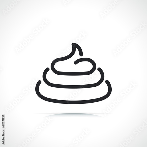 animal poo thin line icon