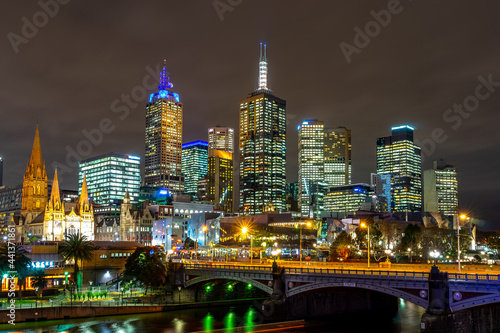 Melbourne  Australia CBD view at night