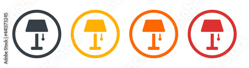 Table lamp vector icon. Night light symbol. House interior concept
