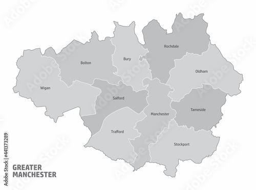 Greater Manchester administrative map photo