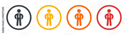 Businessman have no money, empty pocket icon vector illustration.