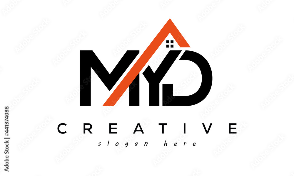 initial MYD letters real estate construction logo vector	 - obrazy, fototapety, plakaty 