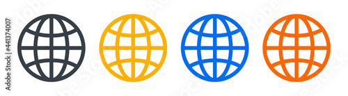 Web, global, network icon symbol isolated on white background.