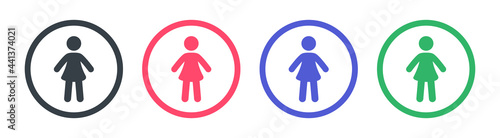 Girl, woman or female icon sign symbol. Vector illustration