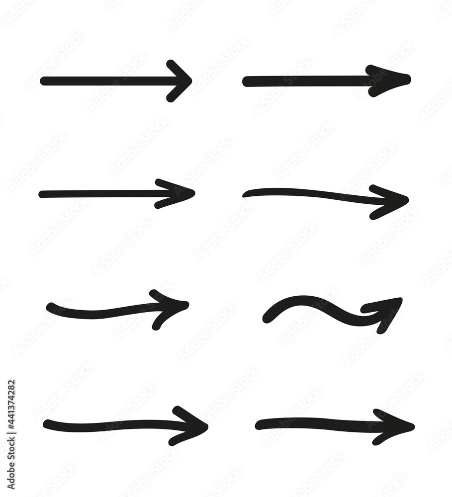 Infographic elements on isolated white background. Hand drawn simple arrows. Line art. Set of different pointers. Abstract indicators. Black and white illustration. Doodles for artwork Infographic elements on isolated white background. Hand drawn simple arrows. Line art. Set of different pointers. Abstract indicators. Black and white illustration. Doodles for artwork