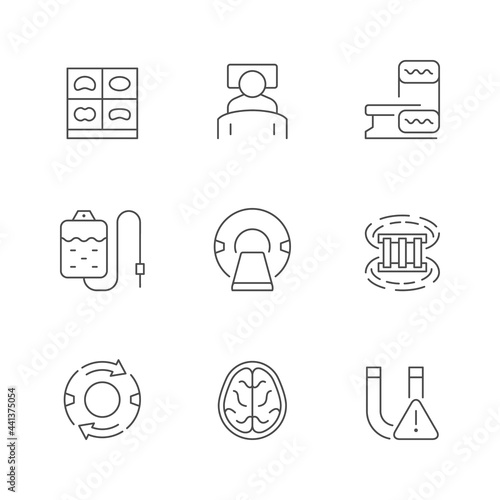 Set line icons of MRI and CT scan isolated on white