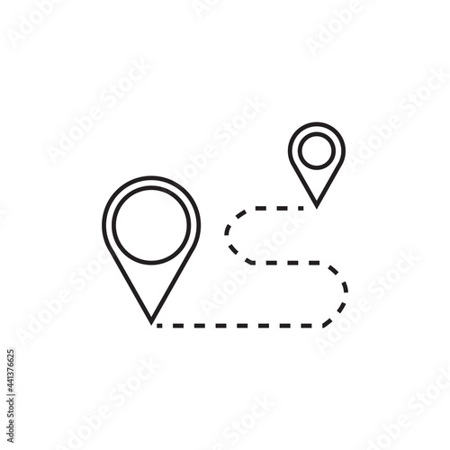 route icon in flat style, vector illustration
