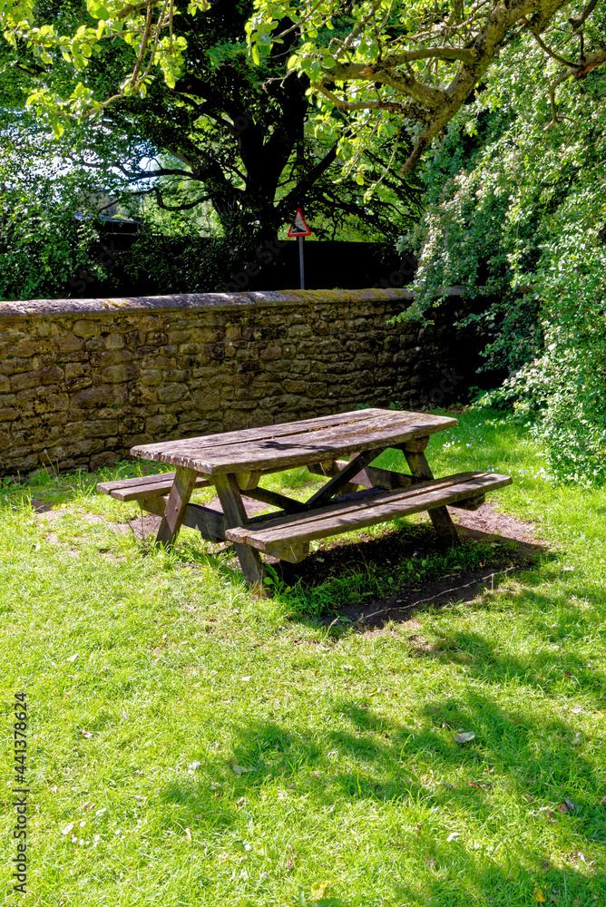Picnic area - benches and table - Beamish, United Kingdom Picnic area - benches and table - Beamish, United Kingdom