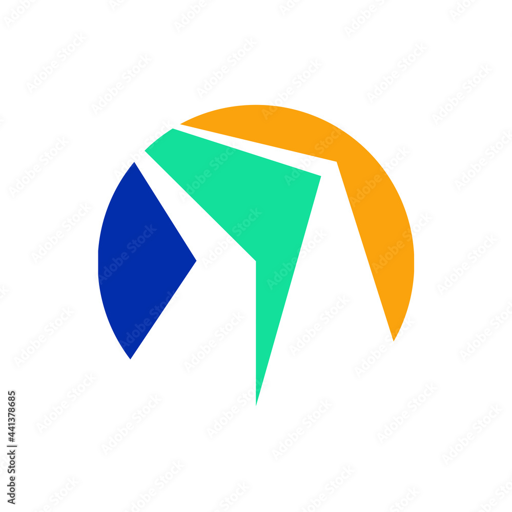 Circle 3 shape line logo design Circle 3 shape line logo design