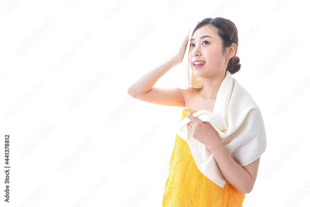 入浴後の女性 入浴後の女性