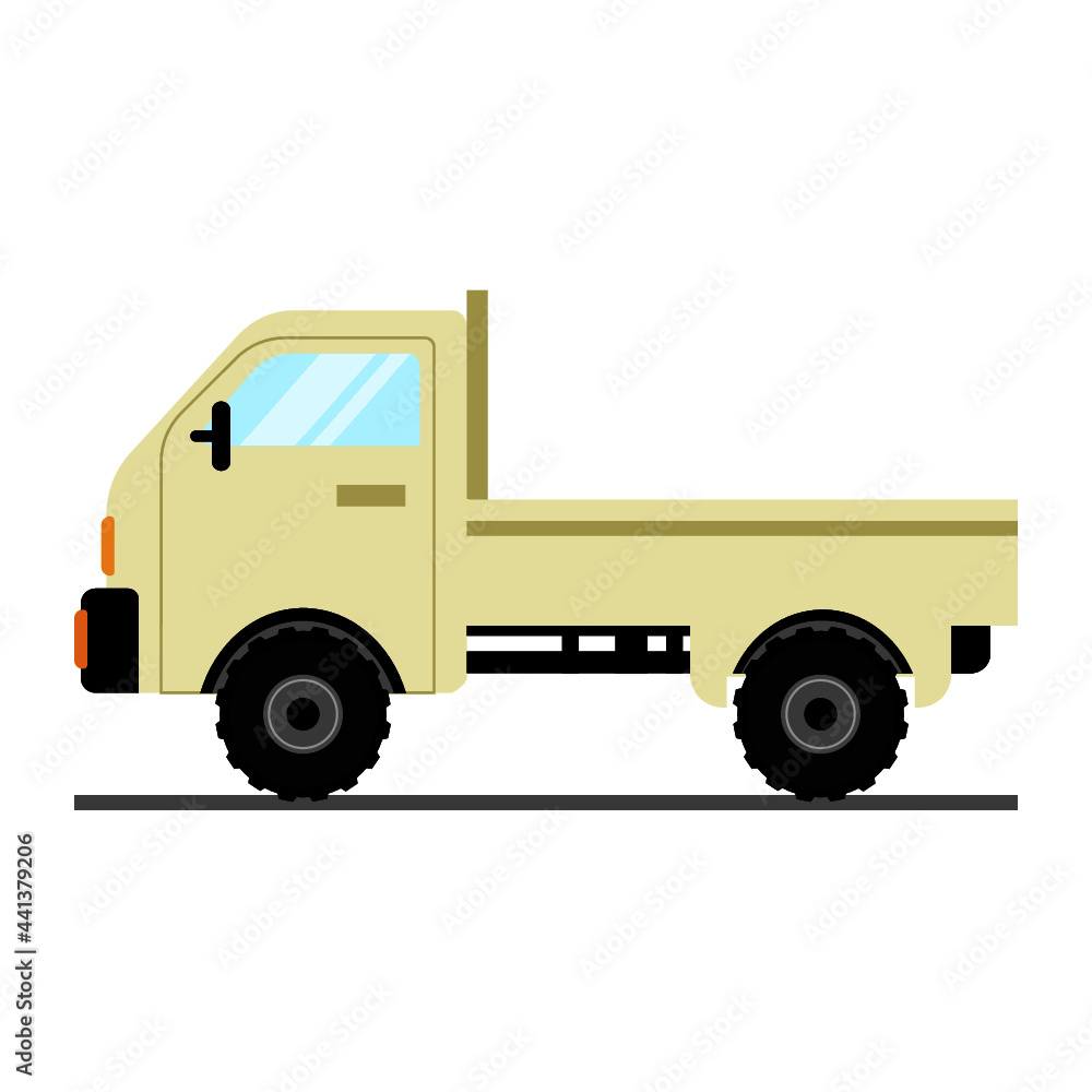 flat cabriolet and pickup illustration