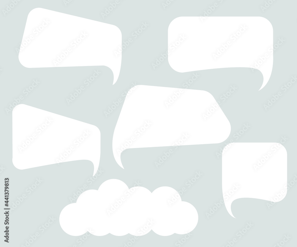 Fototapeta premium white cloud message sign set.