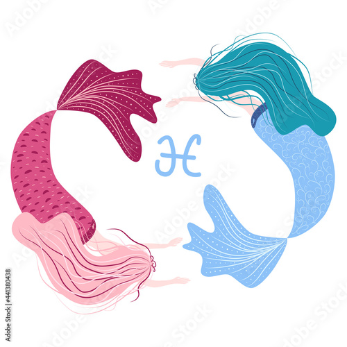 Zodiac, zodiac sign illustration as a beautiful girl with braids. Vintage zodiac boho style fashion illustration