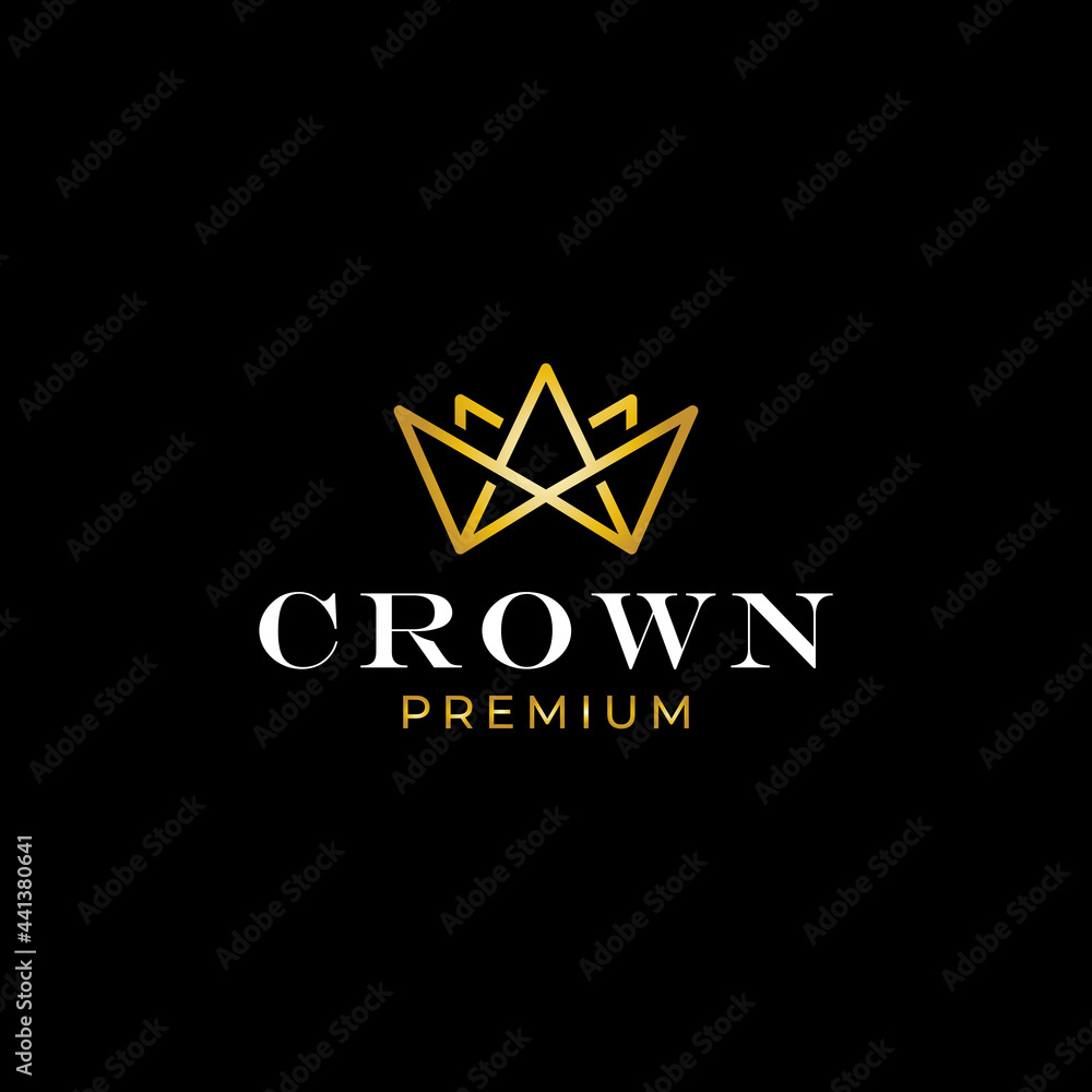 Fototapeta premium Crown King logo vector icon illustration modern style for your business
