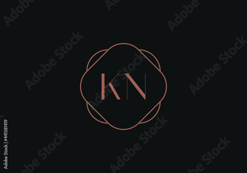 Initial letters KN logo design template