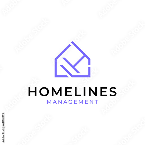 Home line logo vector icon illustration modern style for your business