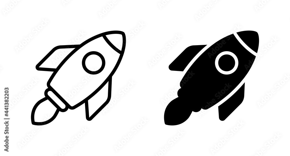 Rocket  icon set vector for computer, web and mobile