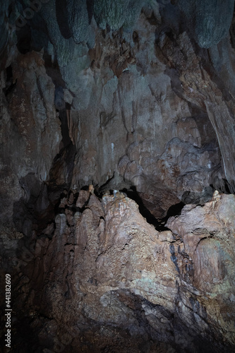 Stalactites and stalagmites in Pastena cave in Fronzinone in Lazio, Italy photo