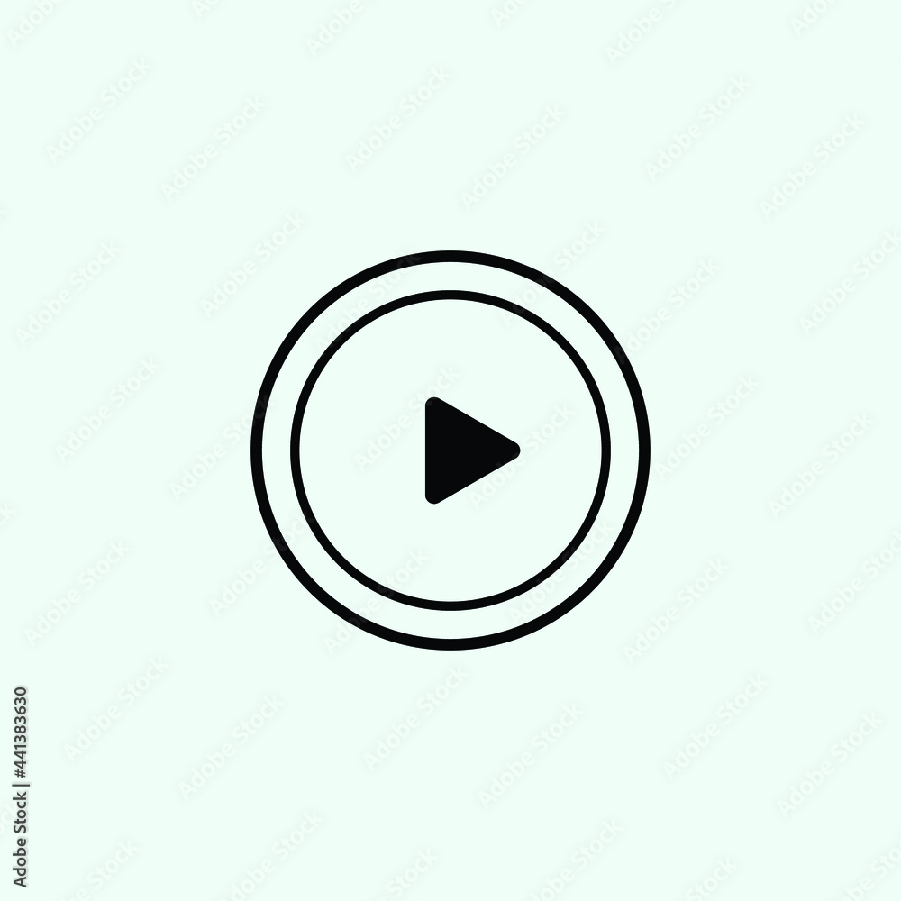 Play button icon in trendy flat style isolated on grey background. Play symbol for your web site design, logo, app, UI. Vector illustration Play button icon in trendy flat style isolated on grey background. Play symbol for your web site design, logo, app, UI. Vector illustration