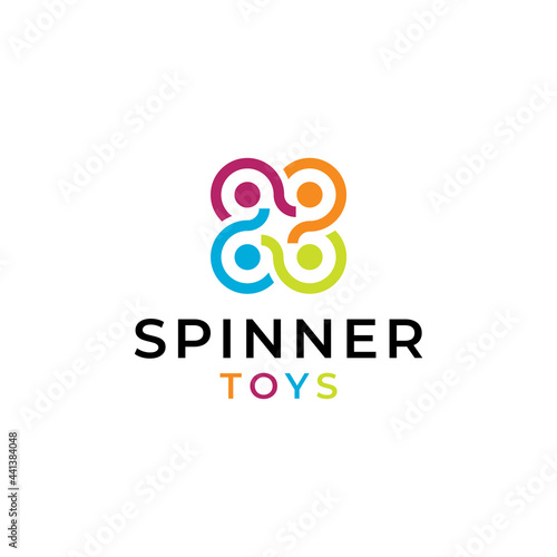 spinner toys logo vector icon illustration modern style for your business
