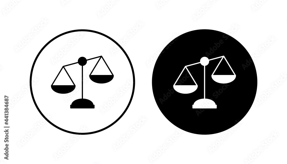 Scales icon set. Law scale icon. Scales vector icon. Justice Scales icon set. Law scale icon. Scales vector icon. Justice
