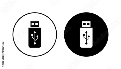 Usb icon set. Flash disk icon vector