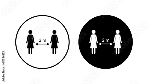 Social distancing icon set. social distance icon. self quarantine sign