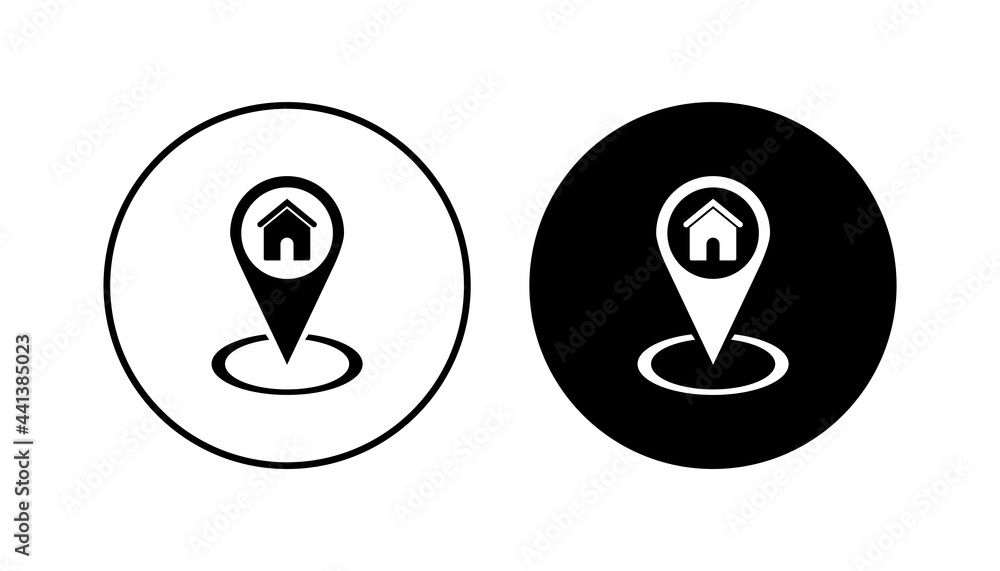 Address icon set. home location icon vector Address icon set. home location icon vector