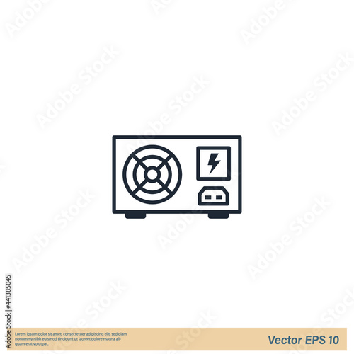 power supply icon vector logo template