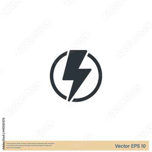 lightning icon electricity symbol simple design element