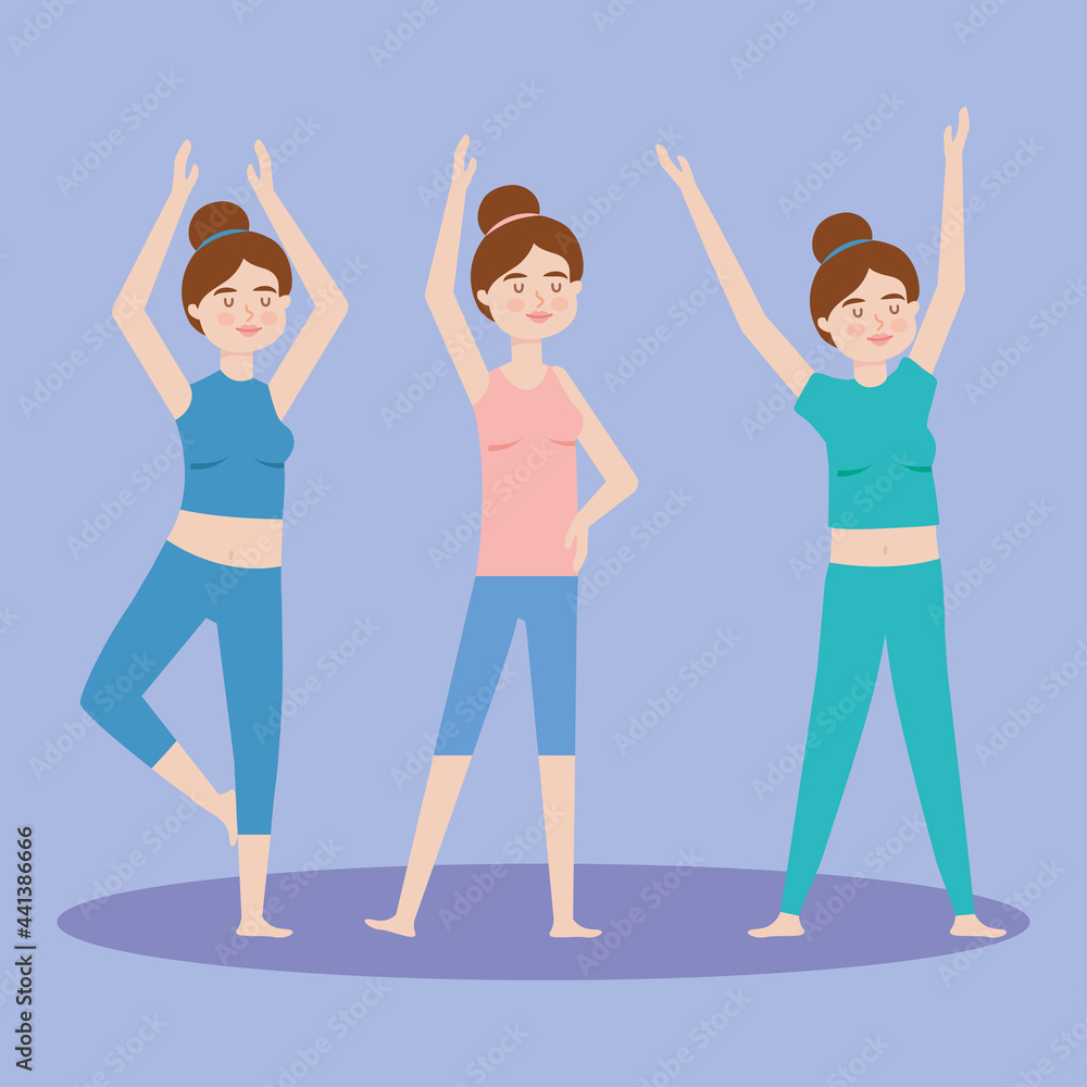 Fototapeta premium women wearing yoga clothes