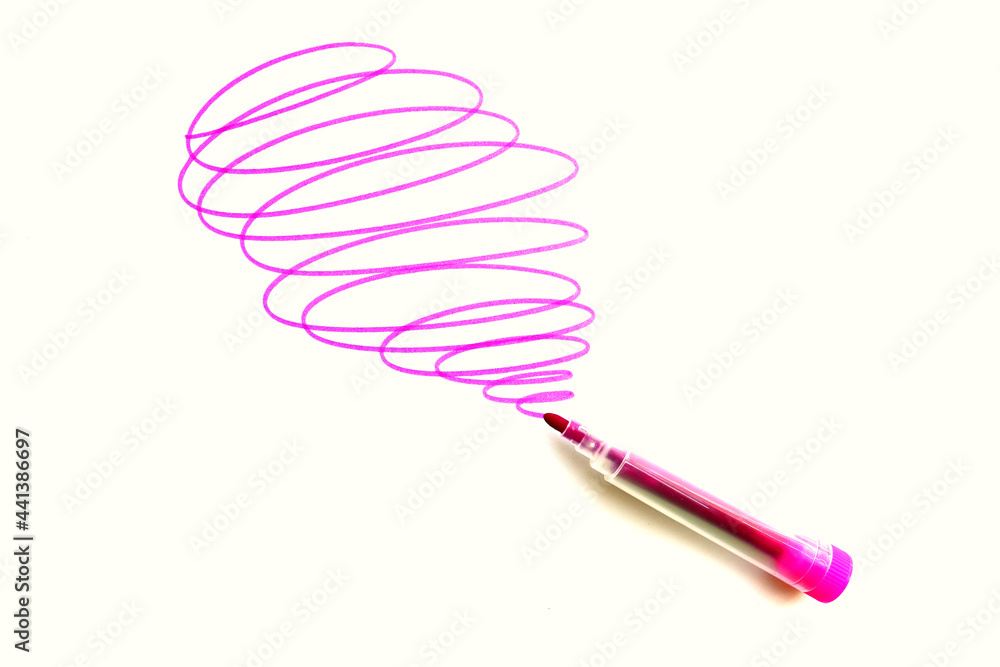 marker draws a pink line on a white background marker draws a pink line on a white background