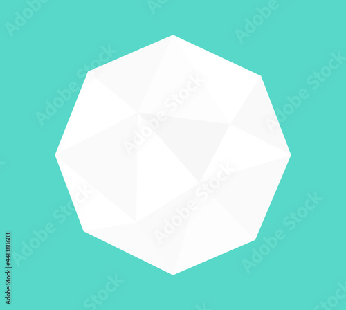 White geometric shape polygonal paper ball