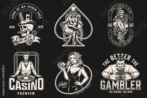Casino vintage emblems