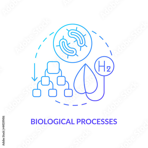 Biological processes for hydrogen concept icon. Releasing H2 from microorganisms abstract idea thin line illustration. Converting biomass into gas. Vector isolated outline color drawing