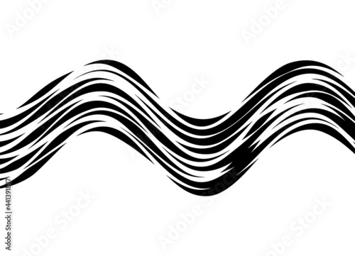 Abstract water wave. Modern abstract black and white vector background
