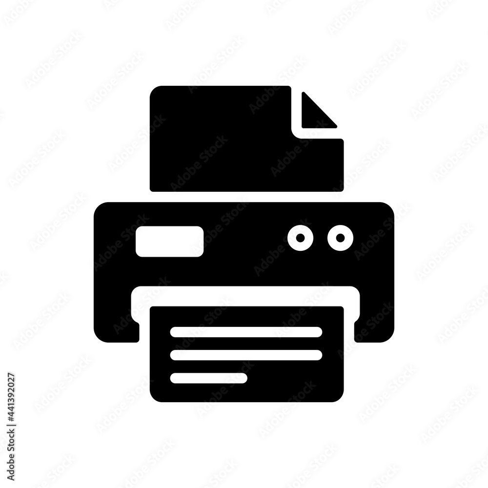 Printer vector outline glyph icon. Office sign Printer vector outline glyph icon. Office sign