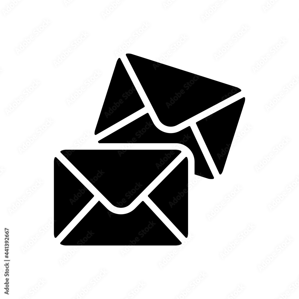 Mail outline flat glyph icon. Workspace sign Mail outline flat glyph icon. Workspace sign