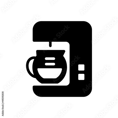 Coffee maker machine glyph icon. Workspace sign