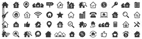 Real estate icons set. Home icon. House icons. Vector illustration