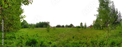 panorama of a plot of land for building a house