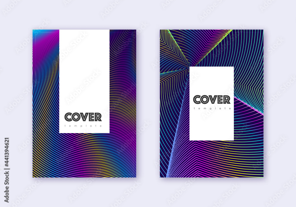 Hipster cover design template set. Rainbow abstrac Hipster cover design template set. Rainbow abstrac