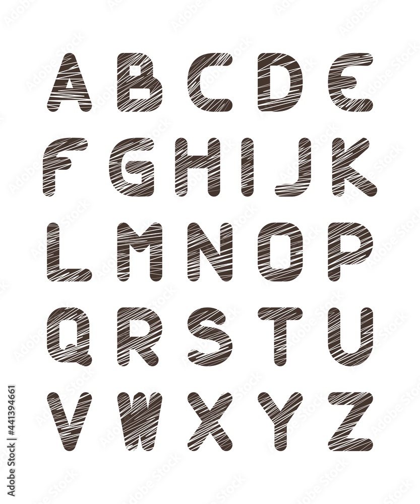 Font. Printed letters in grunge style. Font. Printed letters in grunge style.